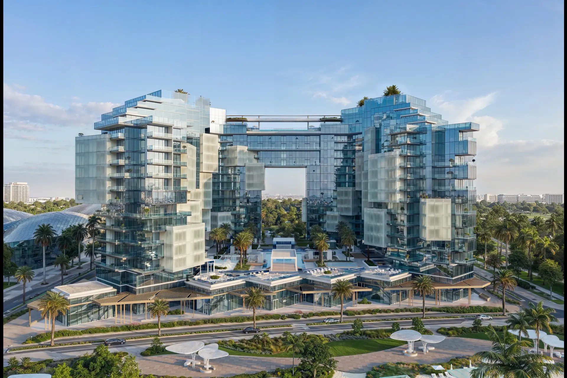 ICE Beach by Major Developments. Ice-inspired residences at Marjan Beach, Ras Al Khaimah, United Arab Emirates.